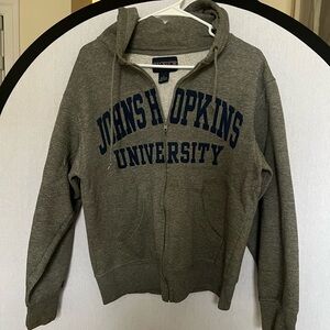 Jansport Gray and Navy Zip Hoodie Johns Hopkins university